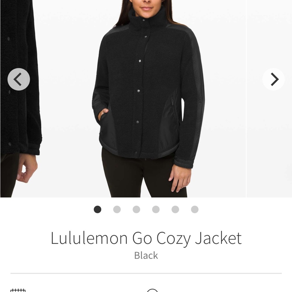 Lululemon Go Cozy Jacket Size 4 Black